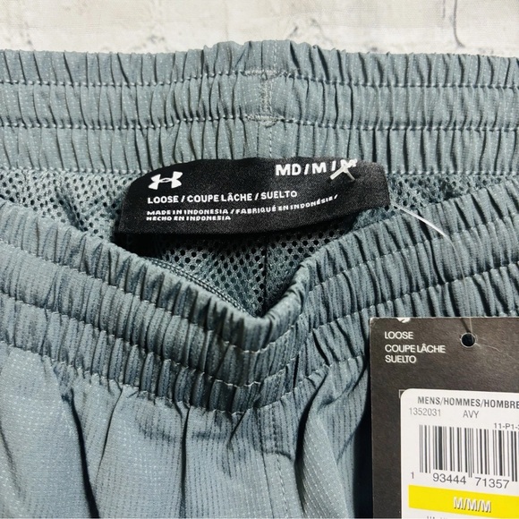 Under Armour Pants Vital Mens M Gray/Black Woven Training Gym Drawstring NWT - Picture 3 of 8